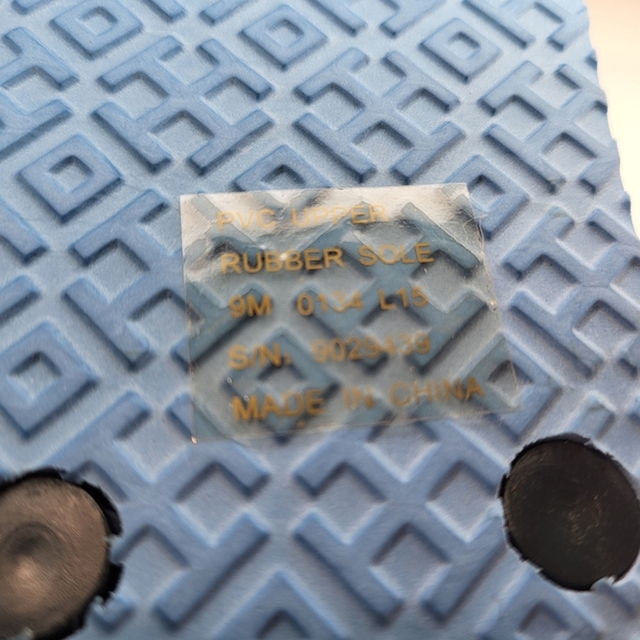 Tory Burch Flip Flops Blue Red Crab Print Gold Tone Logo Size 9 New Without Tags - Picture 8 of 10